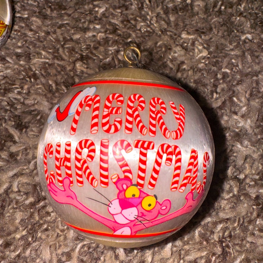 Vintage 1981 Pink Panther Satin Ornament